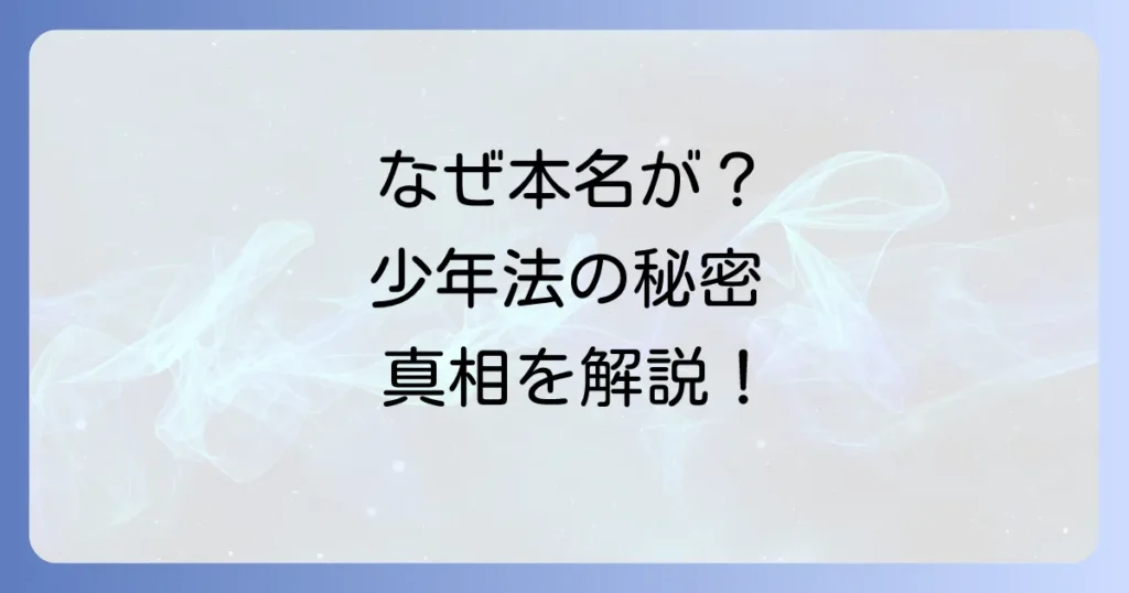 ネバダたんの本名が明かされない理由とは？事件の背景と少年法の原則を徹底解説