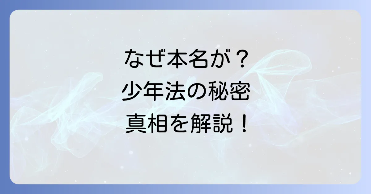 ネバダたんの本名が明かされない理由とは?事件の背景と少年法の原則を徹底解説