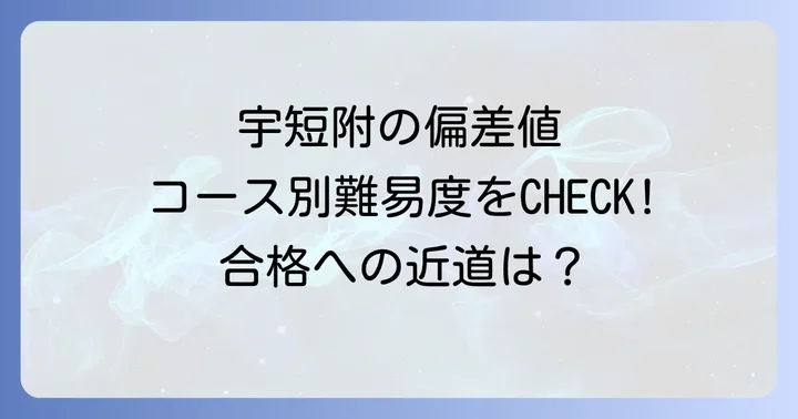 宇短附の最新偏差値とコース別難易度