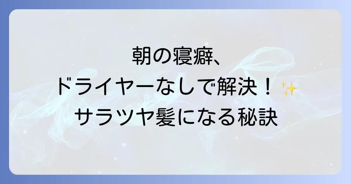 寝癖直しにドライヤーは不要！忙しい朝も簡単サラツヤ髪になる方法