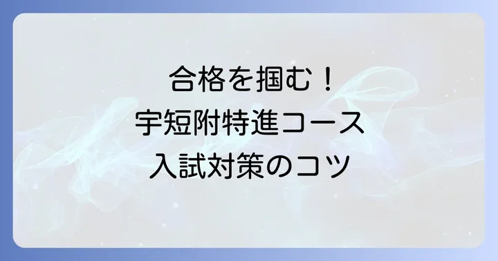 宇短附特進コースの入試対策と合格を掴むコツ