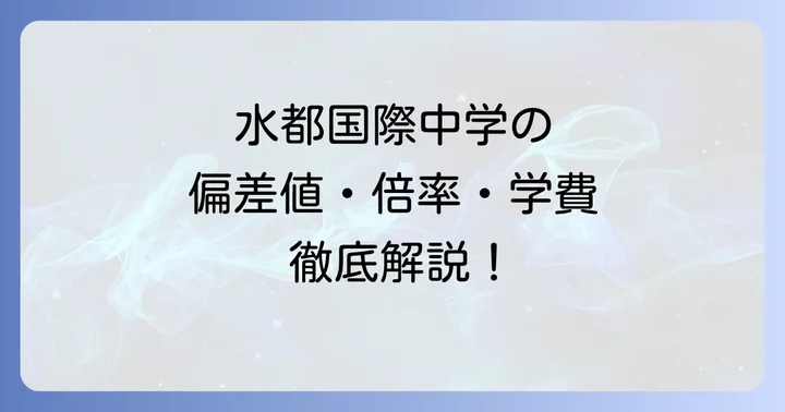 水都国際中学の評判と口コミから見る学校生活