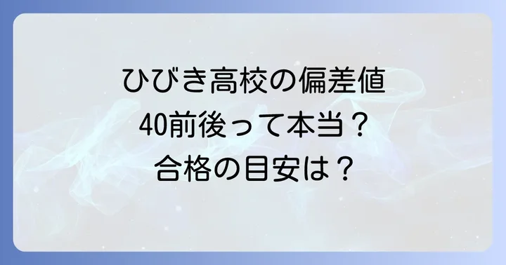 ひびき高校の偏差値は？最新情報と合格の目安