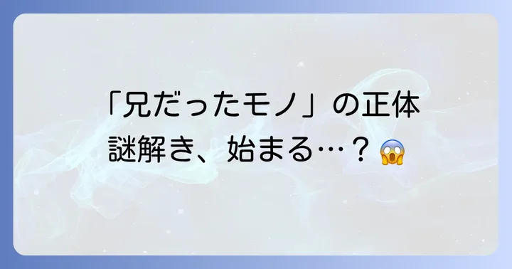 『兄だったモノ』とは？作品概要とあらすじ