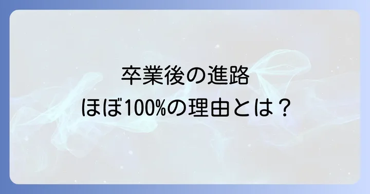 卒業後の進路と高い就職率の理由