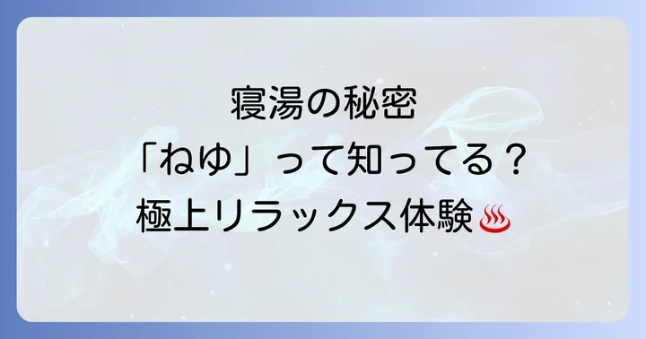 寝湯の種類と楽しみ方