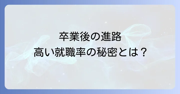 卒業後の進路と高い就職率の秘密