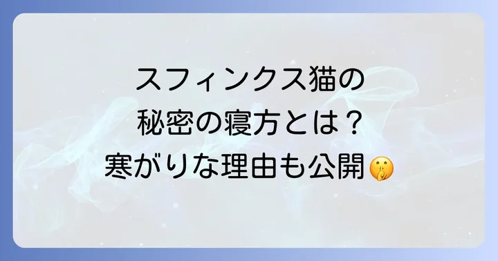 スフィンクス猫の寝方と睡眠の特徴!寒がりだからこその工夫