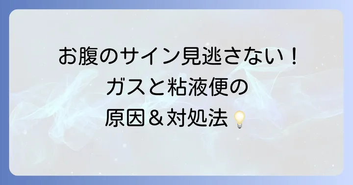 自宅でできるガスがたまる粘液便の対処法と生活習慣の改善