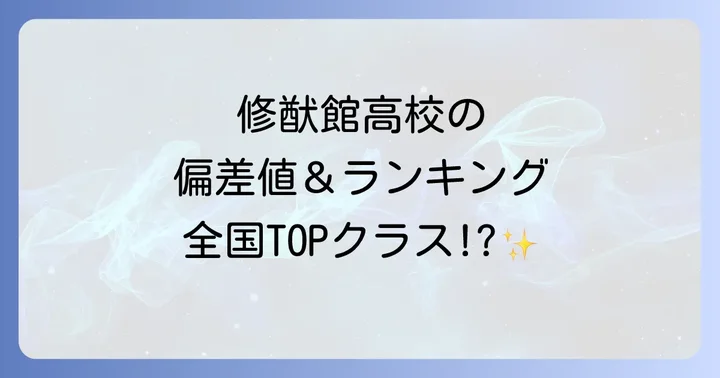 修猷館高校の偏差値と全国・福岡県内ランキング