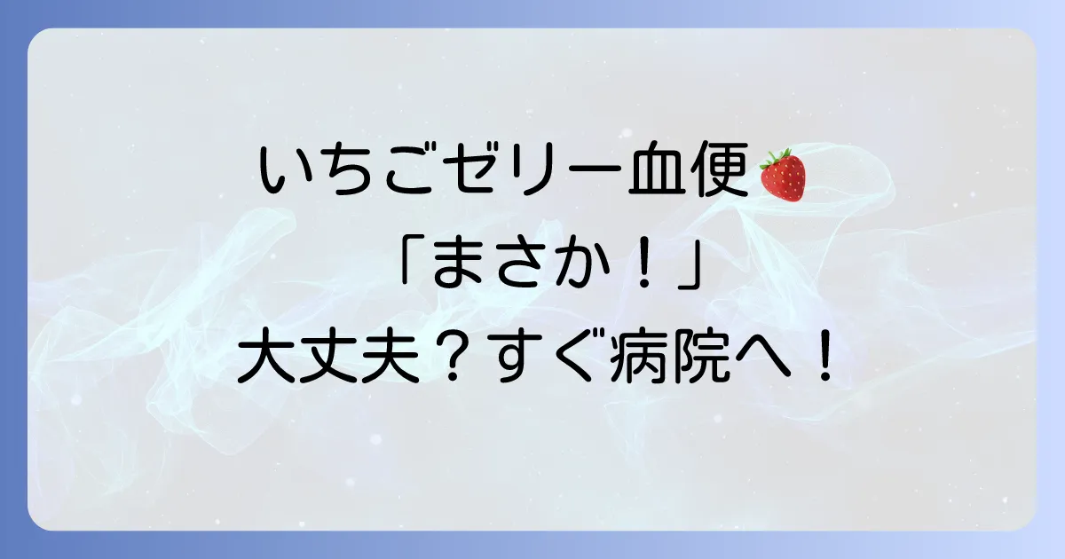 いちごゼリー状の粘液血便とは？考えられる原因と緊急時の対処法を徹底解説