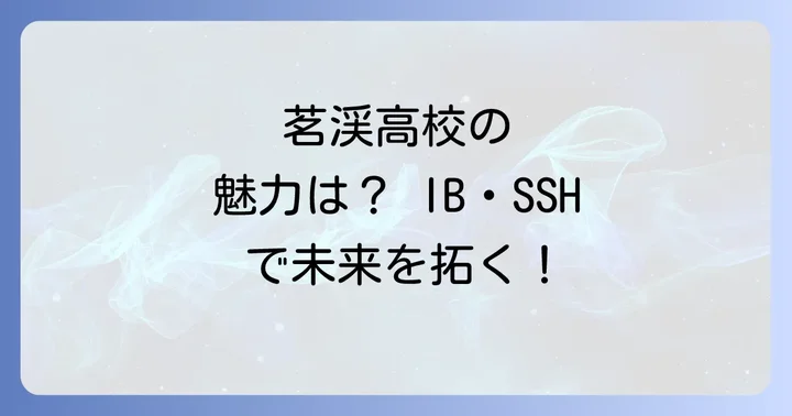 茗渓高校の教育特色と魅力