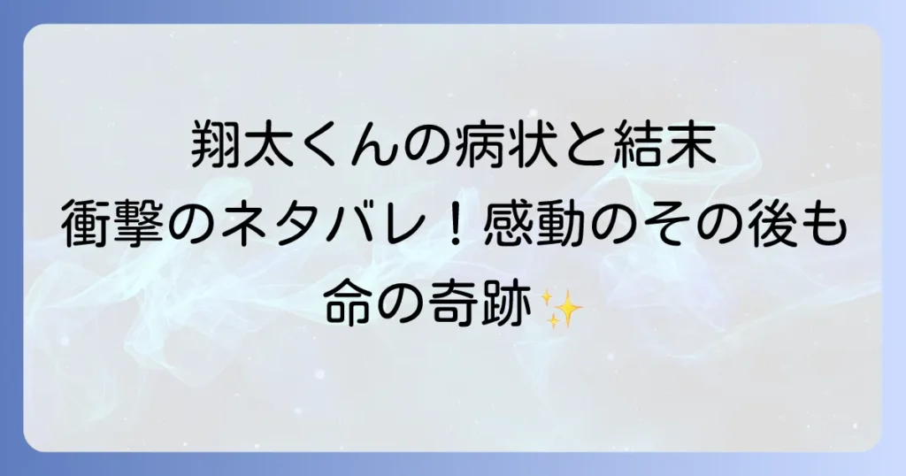 19番目のカルテの翔太くんネタバレ徹底解説！病気と結末、その後の人生を深掘り