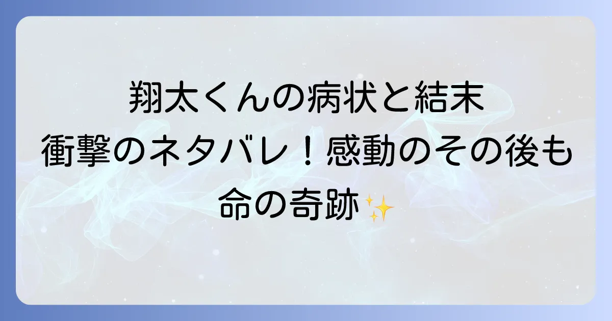 19番目のカルテの翔太くんネタバレ徹底解説！病気と結末、その後の人生を深掘り