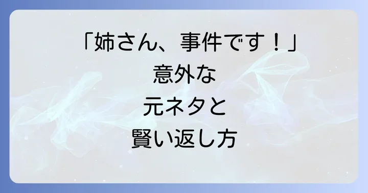 「姉さん事件です」を自分から使う際のポイントと注意点