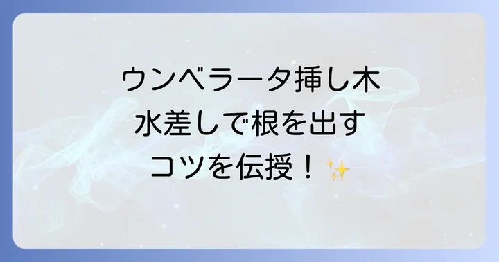 ウンベラータ挿し木水差しで失敗しないための重要ポイント
