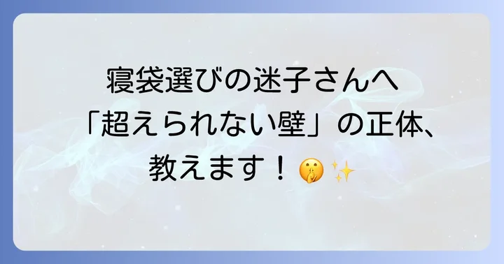 あなたの用途に合わせた最適な寝袋の選び方