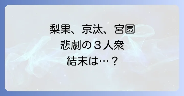 主要登場人物紹介:梨果、京汰、宮園