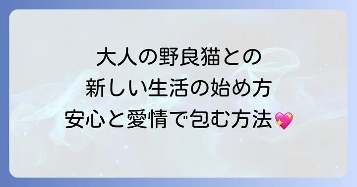 大人の野良猫との快適な共生に必要なこと