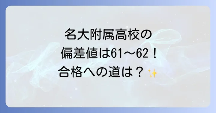 名大附属高校の基本情報と最新偏差値