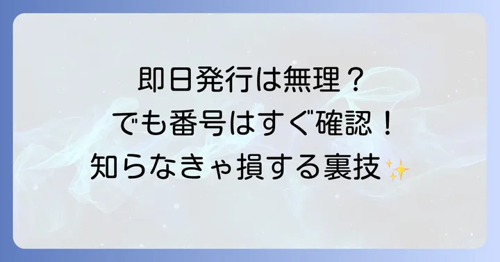 基礎年金番号通知書の再発行は即日対応可能？紛失時の緊急対応