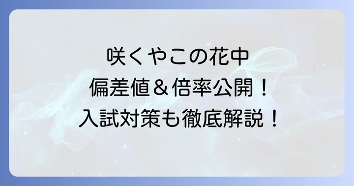 咲くやこの花中学校の評判と進学実績