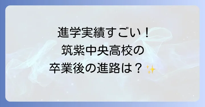 筑紫中央高校の進学実績と卒業後の進路