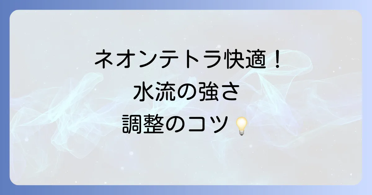 ネオンテトラ水流の最適な強さと調整方法を徹底解説！ストレスのない快適な環境作り
