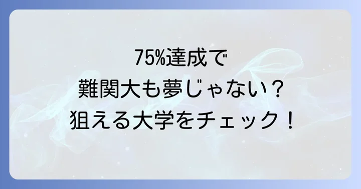 共通テスト75パーセントの得点率はどのくらいのレベル？