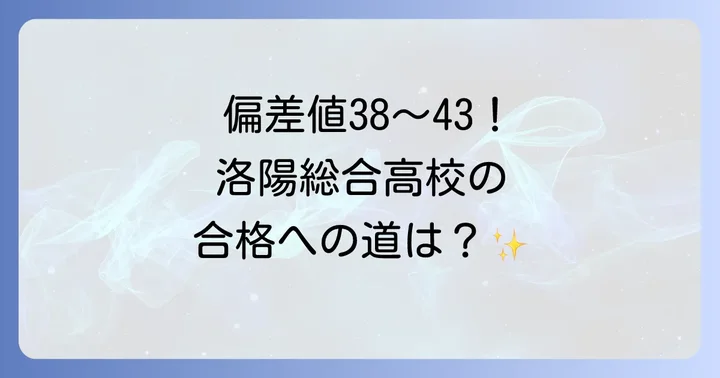洛陽総合高校の最新偏差値と京都府内での位置付け