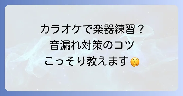 カラオケで楽器練習を始める前に確認すべきこと