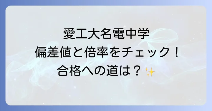 愛工大名電中学の偏差値を知る！最新情報と難易度