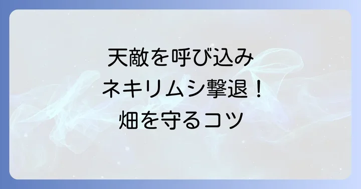 天敵を畑や庭に呼び込む！環境づくりの具体的なコツ