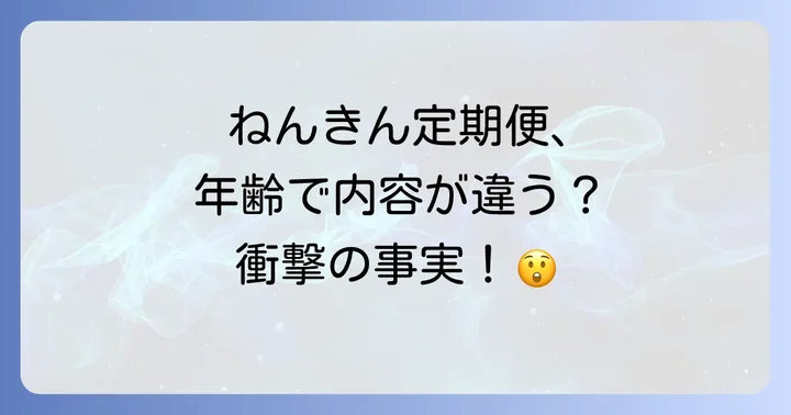 ねんきん定期便の種類と年齢別の記載内容