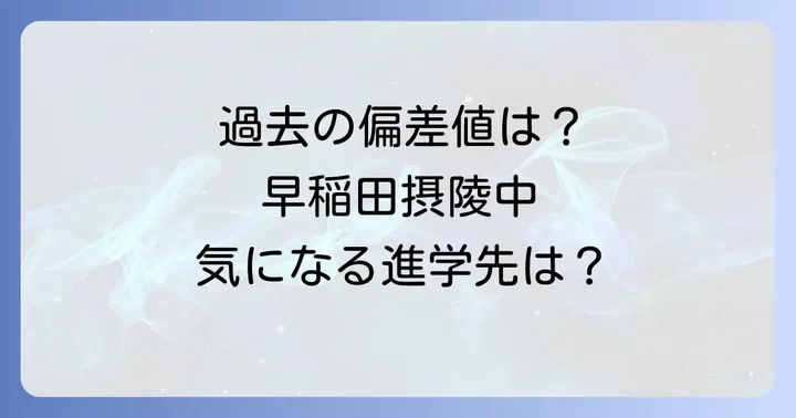 過去の早稲田摂陵中学校の偏差値と難易度
