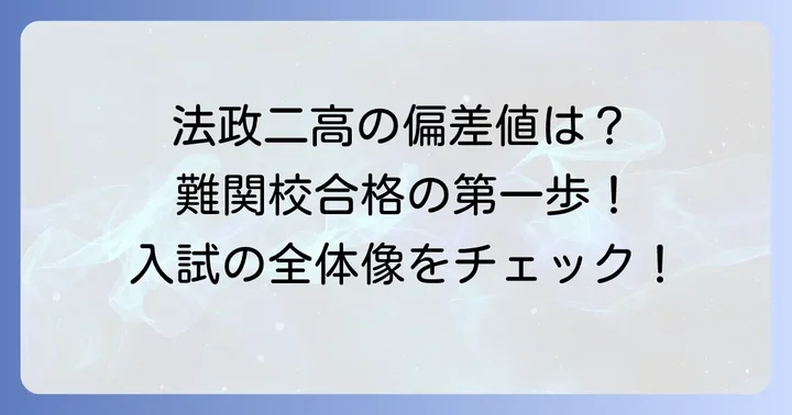 法政二高の偏差値と入試の基本的な考え方