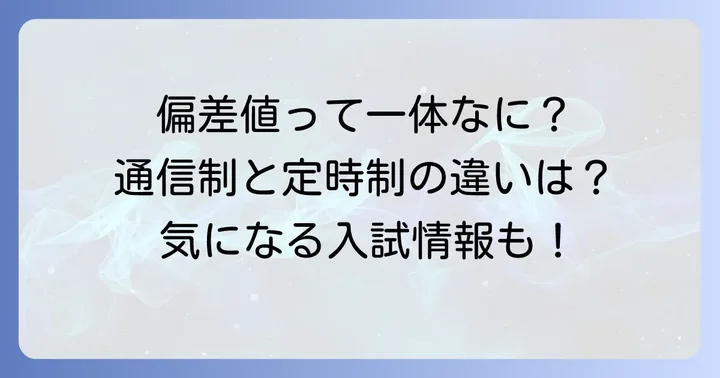 道守高校の偏差値はコースによって異なる！通信制には偏差値がない理由