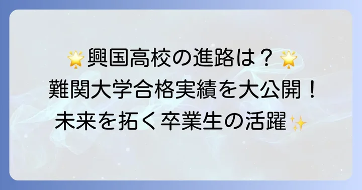 興国高校の進学・就職実績と卒業後の進路