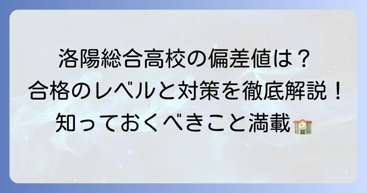 洛陽総合高等学校の偏差値と入試難易度