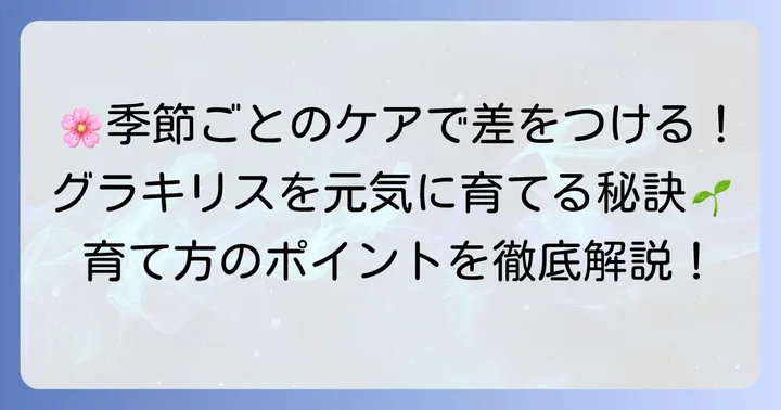 季節ごとの管理方法でグラキリスを元気に育てる