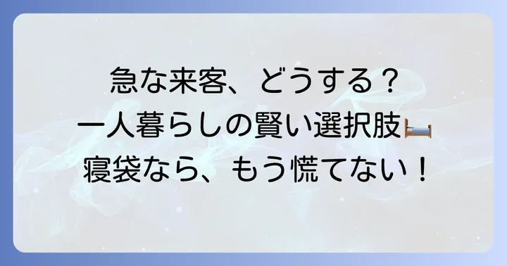 一人暮らしの来客用寝袋を選ぶ前に知っておきたいこと