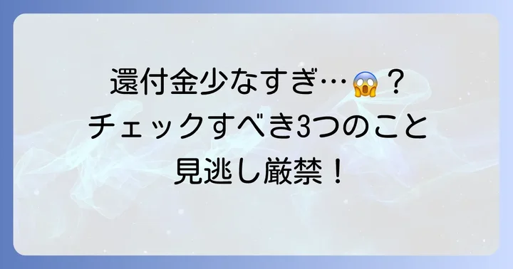 還付金が少ない・ないと感じたら確認すべきこと