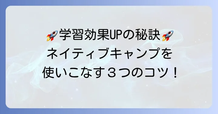 ネイティブキャンプを最大限に活用するコツ