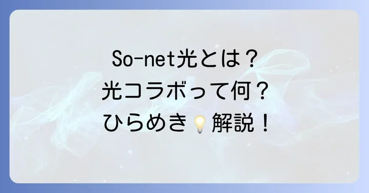 So-net光とは?フレッツ光回線を利用した光コラボレーション