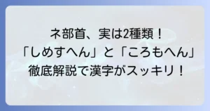 「ネ」部首名の疑問を解決！「しめすへん」と「ころもへん」を徹底解説