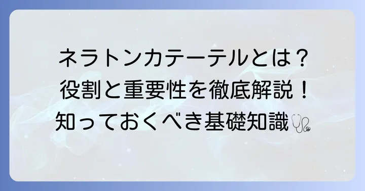 ネラトンカテーテルとは？その基本的な役割と重要性