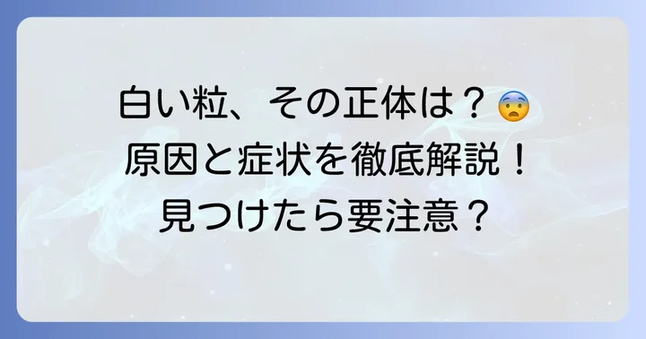 大人のうんち白い粒の正体とは？考えられる主な原因