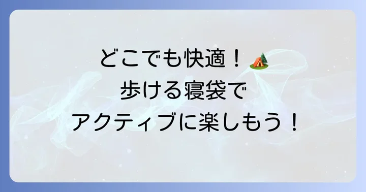 ワークマン歩ける寝袋が活躍するシーン