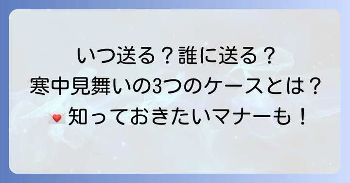 寒中見舞いを送る主なケースと目的