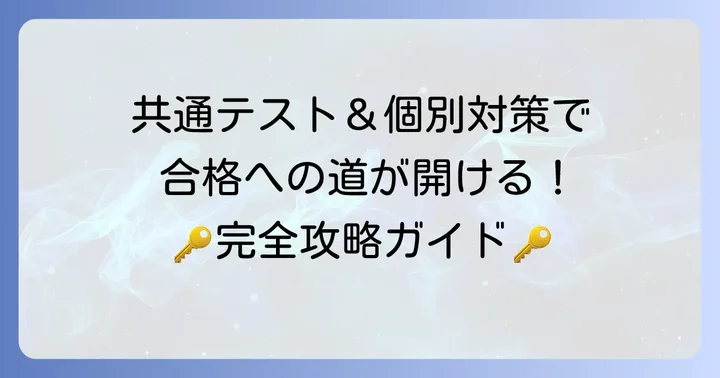 合格を掴むための共通テストと個別学力試験の対策